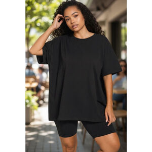 Zenana Biker Short & oversized tee set